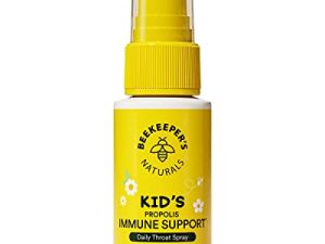 بخاخ بروبوليس للحلق للأطفال - دعم المناعة الطبيعي وتسكين التهاب الحلق - من BEEKEEPER'S NATURALS - يحتوي على مضادات الأكسدة وخالية من الغلوتين (1.06 أونصة) عبوة من 1 (للأطفال)