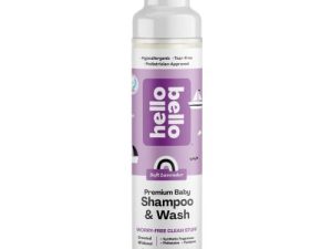 شامبو وغسول الجسم Hello Bello Soft Lavender | تركيبة نباتية للرضع والأطفال خالية من الدموع ومضادة للحساسية | 10 فلوريدا أوقية