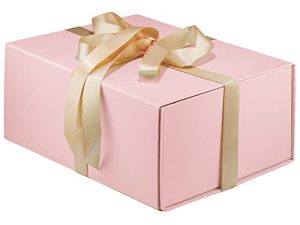 صندوق هدايا MOYEUPAC 9 "X 7" X 4 "مع غطاء إغلاق مغناطيسي لتغليف الهدايا ، صندوق هدايا لعيد الأب ، عيد الأم ، هدايا الكريسماس وأعياد مختلفة (وردي)