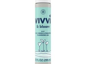VIVVI & BLOOM Gentle 2-in-1 Baby Wash & Shampoo Cleansing Gel ، يترك البشرة الحساسة تشعر بالصحة والترطيب ، خالية من الدموع ، تركيبة خالية من الكبريتات والبارابين والأصباغ ، 10 مل. أوز