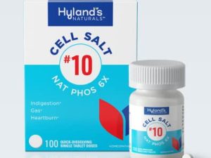 الإغاثة الطبيعية من Hyland لآلام المفاصل والغازات وعسر الهضم ، Naturals # 10 Cell Salt Natrum Phosphoricum 6X Tablets، 100 Count
