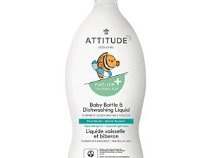 سائل غسيل الصحون وزجاجة الأطفال الطبيعية من ATTITUDE ، نكتار الكمثرى ، 23.7 أونصة سائلة