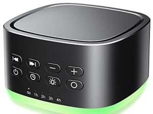 Magicteam White Noise Machine 10 ألوان أضواء و 25 صوتًا مهدئًا أثناء النوم مع 5 مؤقتات مع ميزة الذاكرة جهاز صوت محمول للأطفال البالغين.