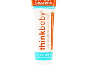 Thinkbaby Baby Suncreen - عامل حماية من الشمس 50+ - 3 أونصات سائلة - آمن للأطفال - ينصح به أطباء الأمراض الجلدية