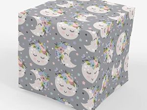 ورق تغليف استحمام الطفل من Stesha Party Floral Moon - مسطح مطوي 30 × 20 بوصة - 3 ورقات