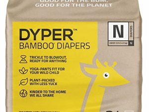 DYPER Bamboo حفاضات أطفال حجم المولود الجديد | مكونات طبيعية صادقة | بديل القماش | اليوم و بين عشية وضحاها | نباتي + صديق للبيئة | هيبوالرجينيك لبشرة الرضع الحساسة | عديم الرائحة - 34 عد