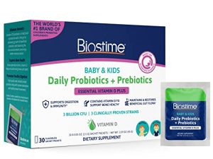 Biostime Baby Probiotic للأطفال ، والأطفال الصغار والرضع - فيتامين D Kids Probiotic Powder & Prebiotics | دعم المناعة للأطفال | تخفيف الإمساك للأطفال | الهضم ، صحة الأمعاء | 30 عبوة مفردة