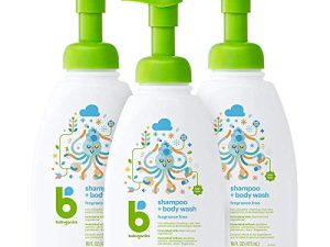 شامبو الأطفال Babyganics + زجاجة مضخة لغسيل الجسم ، خالٍ من الرائحة ، قد تختلف العبوة ، 16 أونصة سائلة (عبوة من 3 قطع)