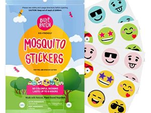 ملصقات رقعة البعوض BuzzPatch للأطفال (60 عبوة) - المكونات الأصلية الطبيعية بالكامل والنباتية وغير سامة وخالية من مادة DEET ، لصقة الحشرات بالزيت العطري من السترونيلا للأطفال الصغار والأطفال