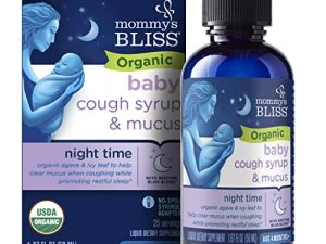 شراب السعال العضوي للأطفال والمخاط من Mommy's Bliss ، يحتوي على الصبار العضوي وورق اللبلاب ، مصنوع للأطفال بعمر 4 أشهر فما فوق ، 1.67 أونصة سائلة